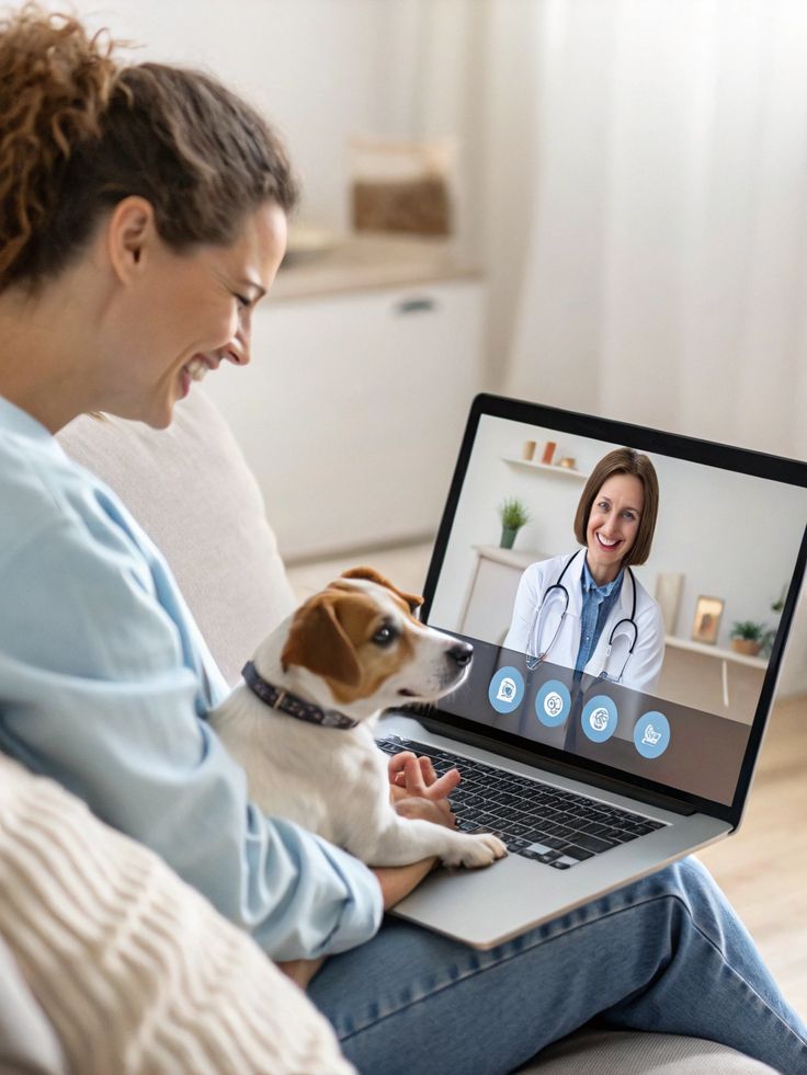 Online veterinary consultation with pet owner